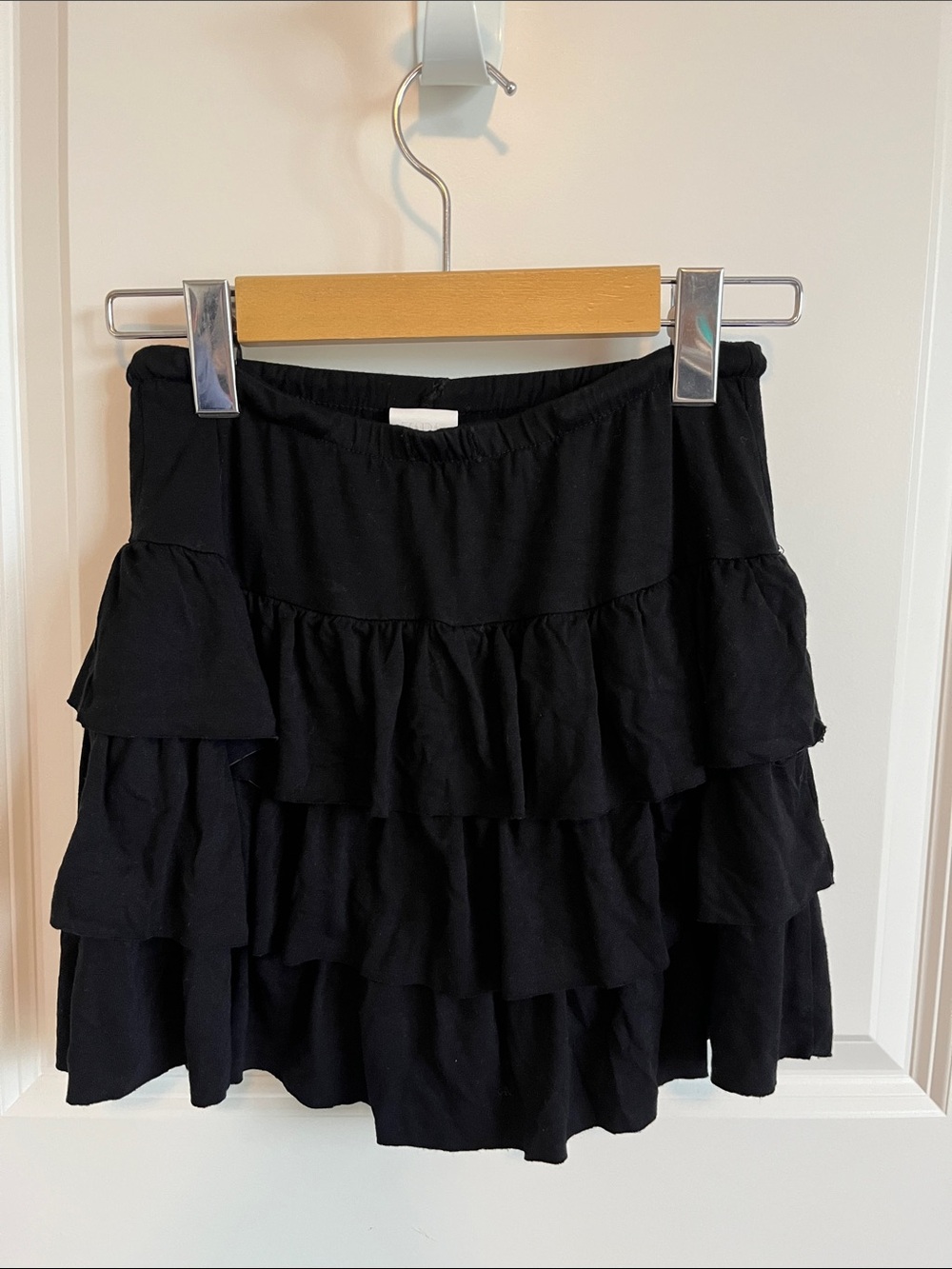 Zara Black Tiered Ruffle Skater Skirt